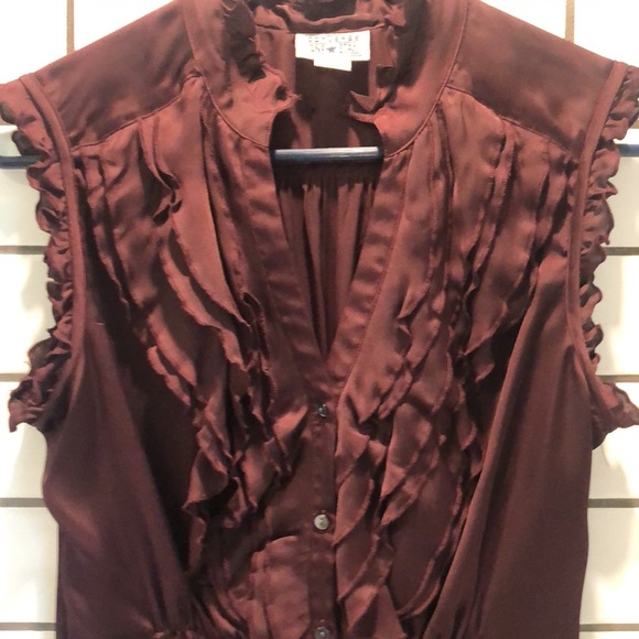 Converse One Star maroon ruffled top size M EUC - Picture 4 of 5